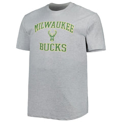 Milwaukee Bucks Big & Tall Heart & Soul T-Shirt Heathered Gray