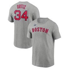 David Ortiz Boston Red Sox Nike Name & Number T-Shirt - Heather Gray - Nike Sale