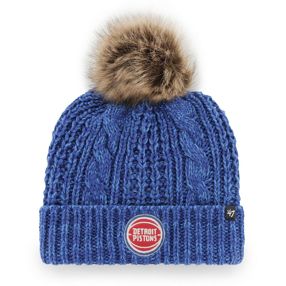 Detroit Pistons '47 Women's Meeko Cuffed Knit Hat with Pom for sale Royal | 47 brand discount