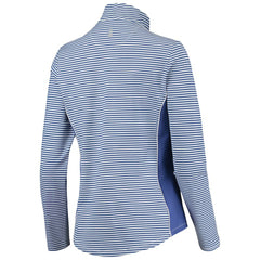 Chicago Cubs Tommy Bahama Women's Aubrey Stripe Block IslandZone Half-Zip Jacket - Royal - MLB Lifestyle