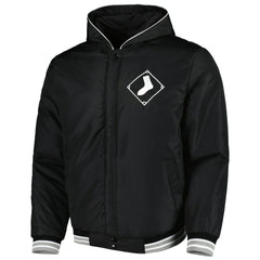 Chicago White Sox JH Design Reversible Fleece Full-Snap Hoodie Jacket - Black - MLB Lifestyle