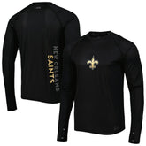 New Orleans Saints MSX by Michael Strahan Interval Long Sleeve Raglan T-Shirt Black