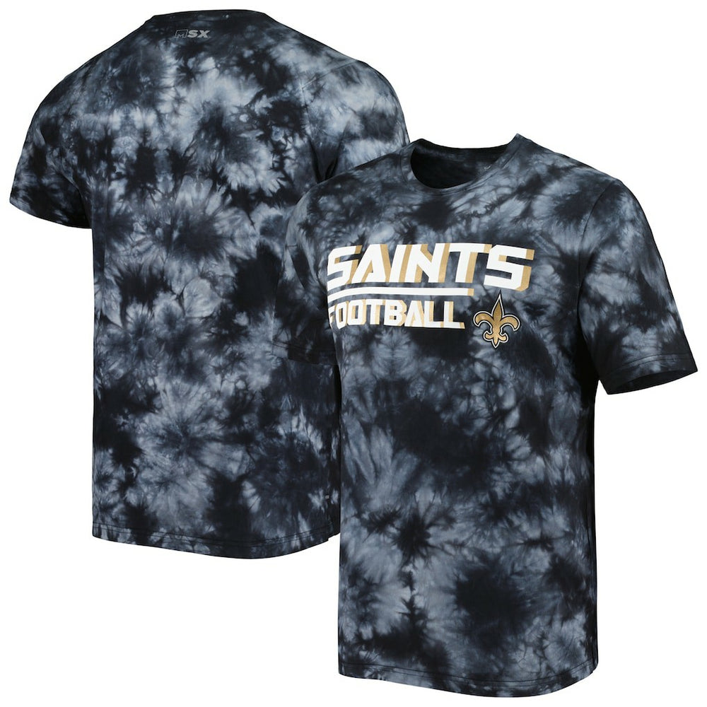 New Orleans Saints MSX by Michael Strahan Recovery Tie-Dye T-Shirt Black
