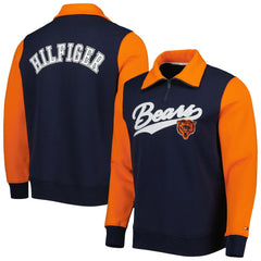 Chicago Bears Tommy Hilfiger Aiden Quarter-Zip Sweatshirt Navy/Orange
