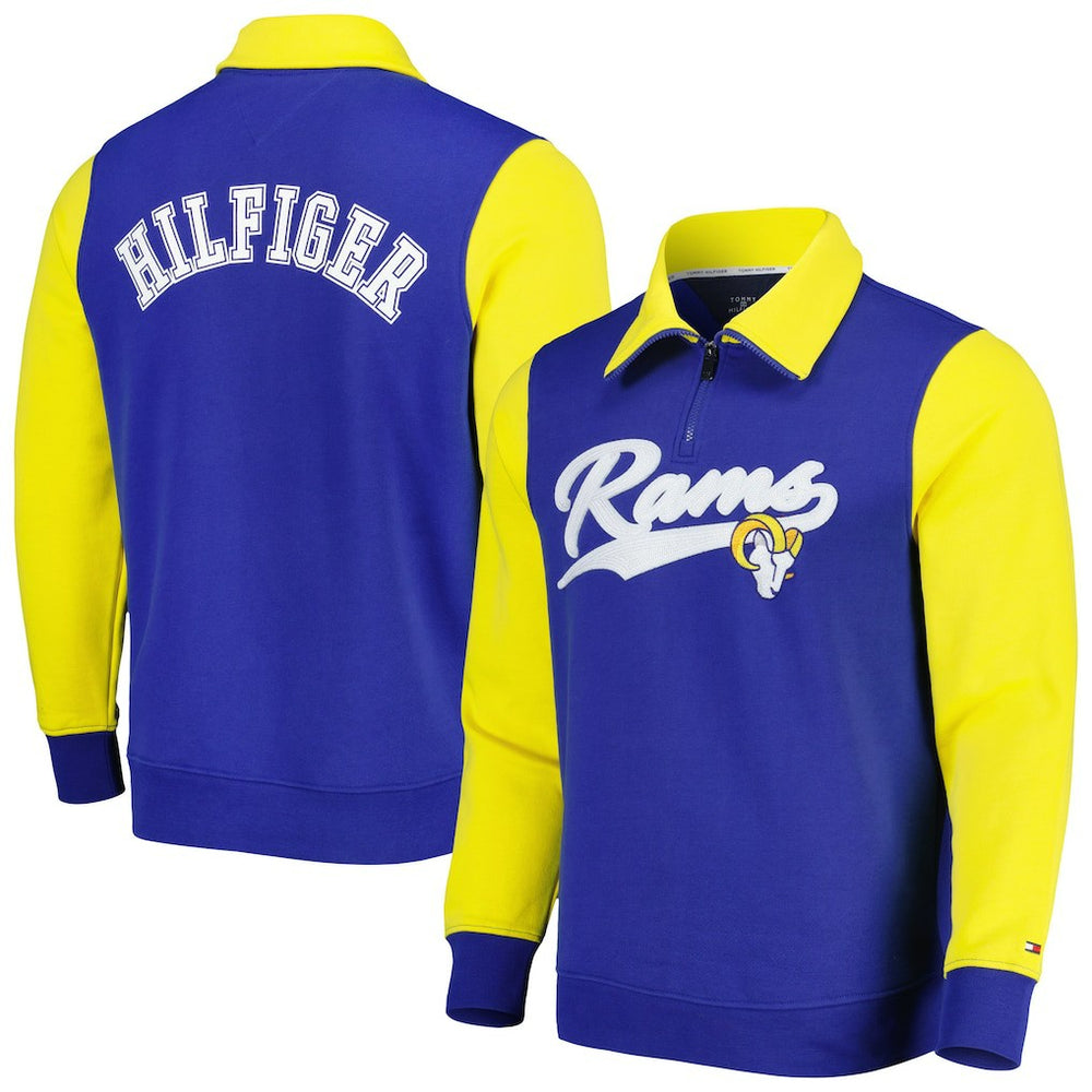 Los Angeles Rams Tommy Hilfiger Aiden Quarter-Zip Sweatshirt Royal/Gold