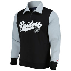 Las Vegas Raiders Tommy Hilfiger Aiden Quarter-Zip Sweatshirt Black/Silver