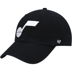 Utah Jazz '47 Core Logo Clean Up Adjustable Hat Black | 47 brand Lifestyle