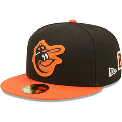 Baltimore Orioles New Era 1983 World Series Champions Letterman 59FIFTY Fitted Hat - Black/Orange - New Era Sale