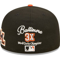 Baltimore Orioles New Era 1983 World Series Champions Letterman 59FIFTY Fitted Hat - Black/Orange - New Era Sale