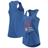 Chicago Cubs Touch Women's Americana Tri-Blend Racerback Tank Top - Royal - MLB on Sale