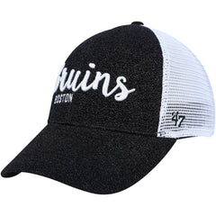 Boston Bruins '47 Women's Encore MVP Trucker Snapback Hat - Black/White - NHL 4871767