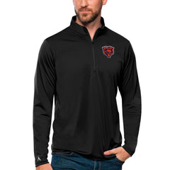 Chicago Bears Antigua Tribute Quarter-Zip Lightweight Pullover Top Black