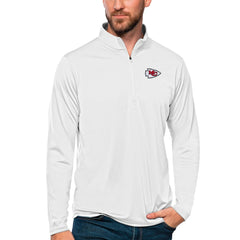 Kansas City Chiefs Antigua Tribute Quarter-Zip Lightweight Pullover Top White