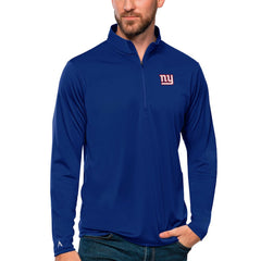 New York Giants Antigua Tribute Quarter-Zip Lightweight Pullover Top Royal