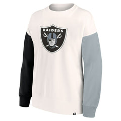 Fanatics Las Vegas Raiders Women's Colorblock Primary Logo Pullover Sweatshirt White