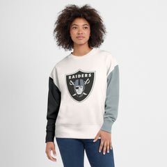 Fanatics Las Vegas Raiders Women's Colorblock Primary Logo Pullover Sweatshirt White