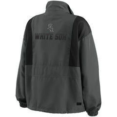 Chicago White Sox WEAR by Erin Andrews Women's Packable Half-Zip Jacket - Charcoal - MLB Sale