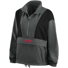 Minnesota Twins WEAR by Erin Andrews Women's Packable Half-Zip Jacket - Charcoal - MLB Sale