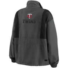 Minnesota Twins WEAR by Erin Andrews Women's Packable Half-Zip Jacket - Charcoal - MLB Sale