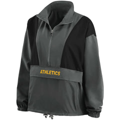 Athletics WEAR by Erin Andrews Women's Packable Half-Zip Jacket - Charcoal - MLB on Sale