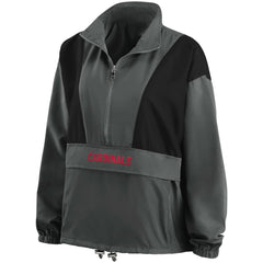 St. Louis Cardinals WEAR by Erin Andrews Women's Packable Half-Zip Jacket - Charcoal - MLB Lifestyle