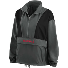 Washington Nationals WEAR by Erin Andrews Women's Packable Half-Zip Jacket - Charcoal - MLB Discount