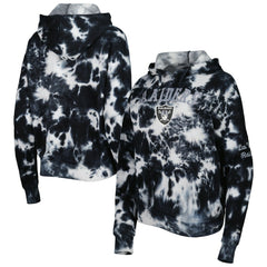 Las Vegas Raiders New Era Women's Cloud Dye Fleece Pullover Hoodie Black