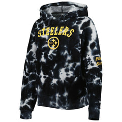 Pittsburgh Steelers New Era Women's Cloud Dye Fleece Pullover Hoodie Black