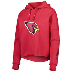 Arizona Cardinals New Era Women's Foil Sleeve Pullover Hoodie Cardinal