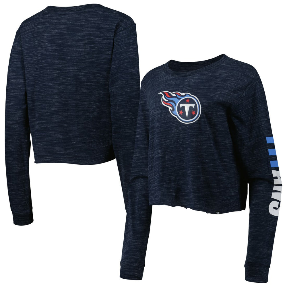Tennessee Titans New Era Women's Crop Long Sleeve T-Shirt Navy