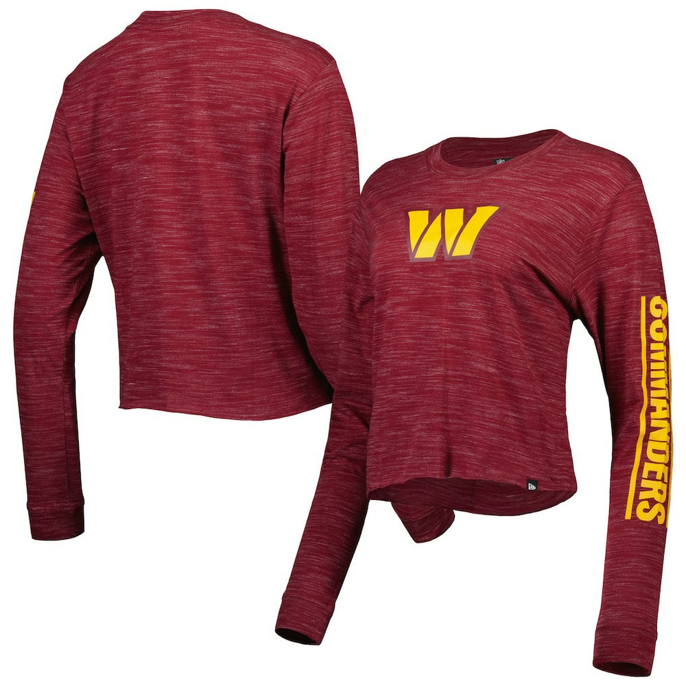 Washington Commanders New Era Women's Crop Long Sleeve T-Shirt Burgundy