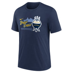 Milwaukee Brewers Nike City Connect Tri-Blend T-Shirt - Navy - Nike Lifestyle