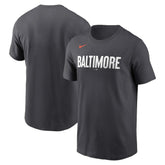 Baltimore Orioles Nike City Connect Wordmark T-Shirt - Black - Nike Sale