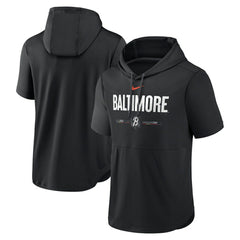 Baltimore Orioles Nike City Connect Short Sleeve Pullover Hoodie - Black - Nike on Sale