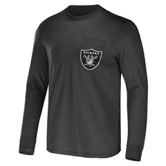 Fanatics Las Vegas Raiders NFL x Darius Rucker Collection Team Long Sleeve Pocket T-Shirt Charcoal