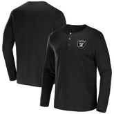 Fanatics Las Vegas Raiders NFL x Darius Rucker Collection Slub Jersey Henley Long Sleeve T-Shirt Black
