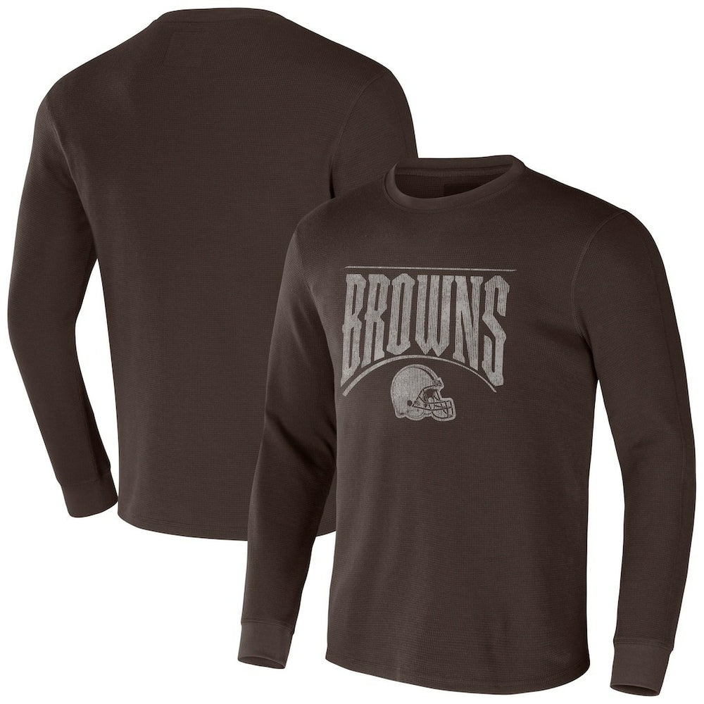 Fanatics Cleveland Browns NFL x Darius Rucker Collection Long Sleeve Thermal T-Shirt Brown
