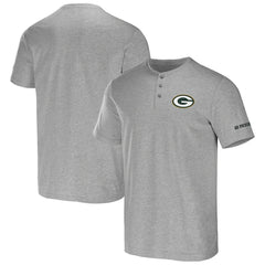 Fanatics Green Bay Packers NFL x Darius Rucker Collection Henley T-Shirt Heather Gray