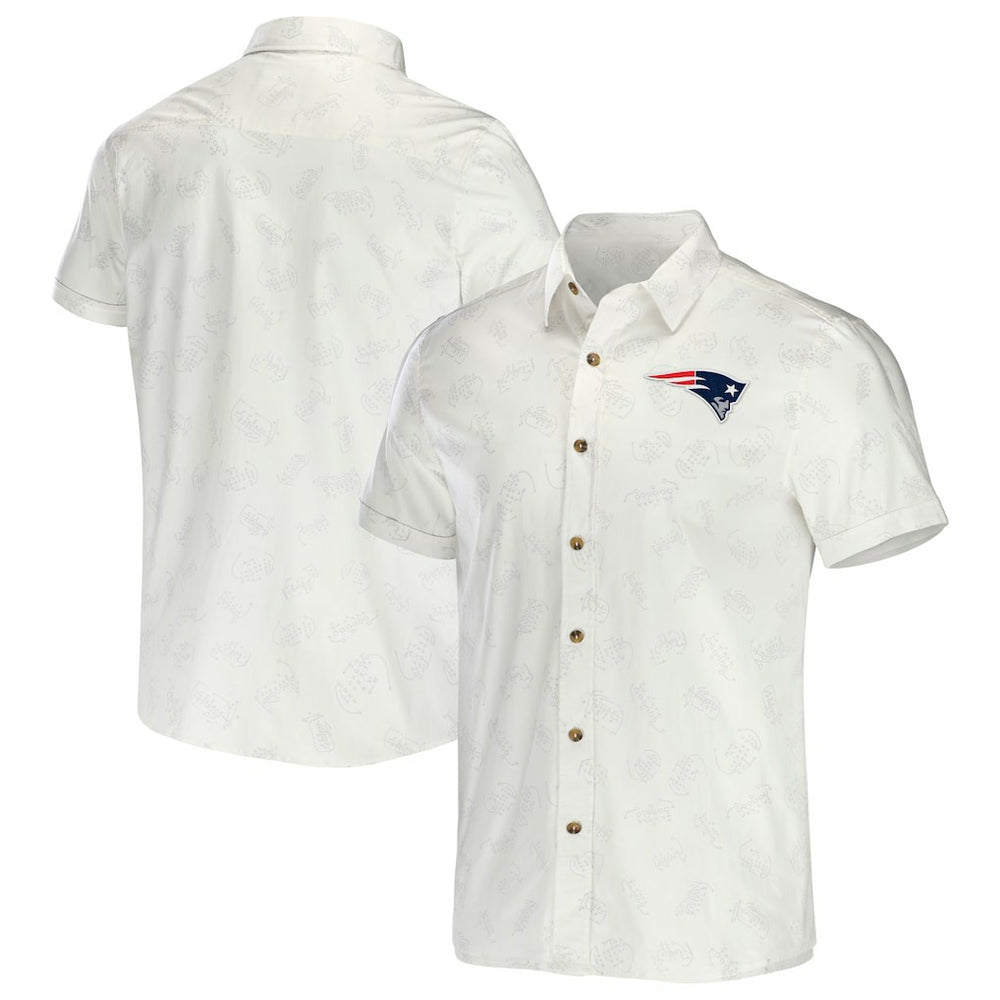 Fanatics New England Patriots NFL x Darius Rucker Collection Woven Button-Up T-Shirt White