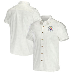 Fanatics Pittsburgh Steelers NFL x Darius Rucker Collection Woven Button-Up T-Shirt White