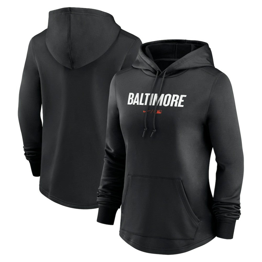 Baltimore Orioles Nike Women's City Connect Pregame Performance Pullover Hoodie - Black - Nike Lifestyle