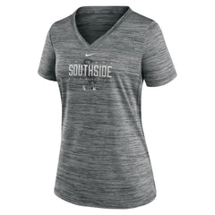 Chicago White Sox Nike Women's City Connect Velocity Practice Performance V-Neck T-Shirt - Gray - Nike on Sale
