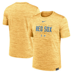 Boston Red Sox Nike City Connect Velocity Practice Performance T-Shirt - Gold - Nike Sale