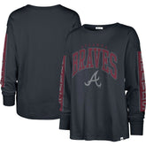 Atlanta Braves '47 Women's Statement Long Sleeve T-Shirt - Navy - 47 brand Discount