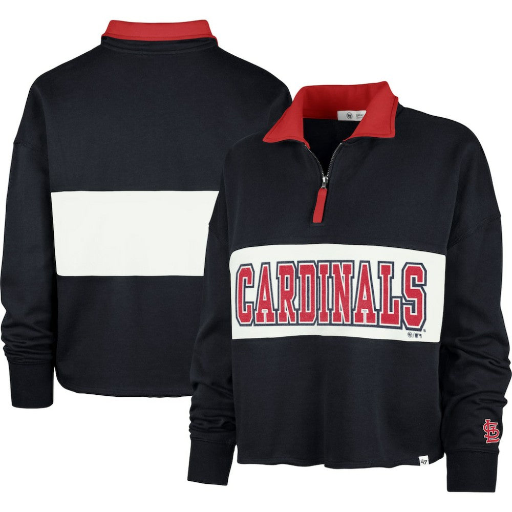 St. Louis Cardinals '47 Women's Remi Quarter-Zip Cropped Top - Navy - 47 brand Sale