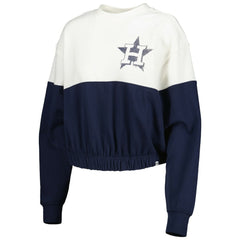 Houston Astros '47 Women's Take Two Bonita Pullover Sweatshirt - White/Navy - 47 brand Discount