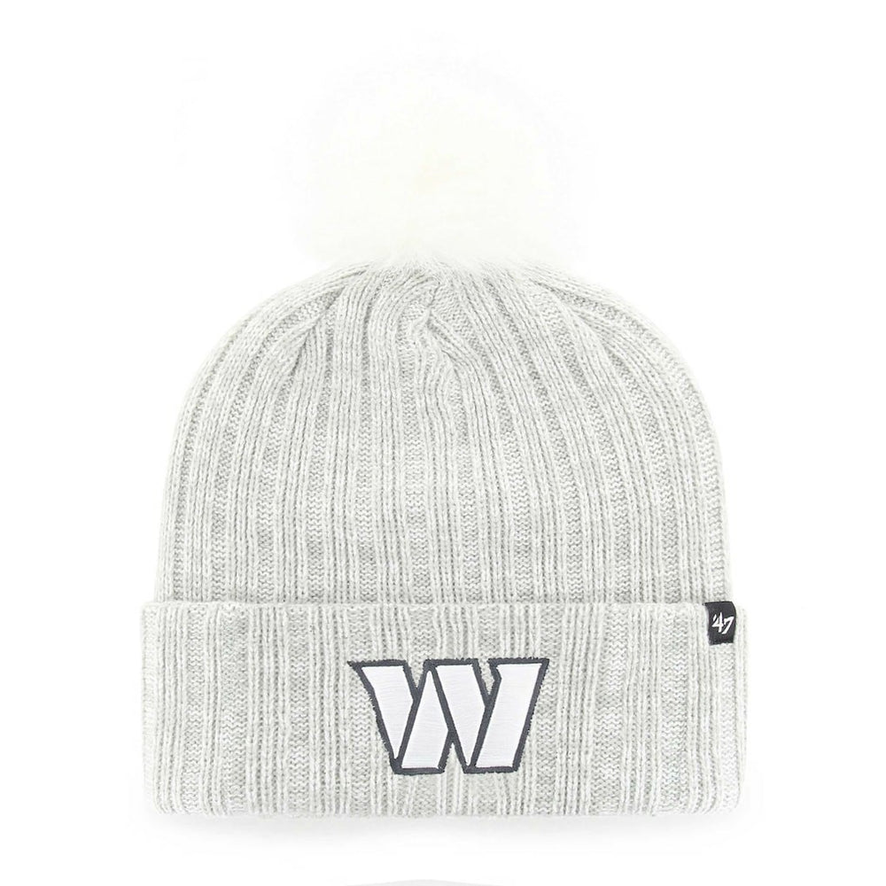 47 brand Washington Commanders '47 Women's Koda Cuffed Knit Hat with Pom Gray