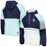 Seattle Kraken Tommy Hilfiger Raglan Half-Zip Jacket - Deep Sea Blue/White - NHL 4897615