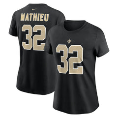 Nike Tyrann Mathieu New Orleans Saints Women's Player Name & Number T-Shirt Black