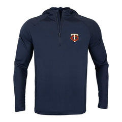 Minnesota Twins Levelwear Zander Insignia Core Quarter-Zip Pullover Hoodie - Navy - MLB Lifestyle